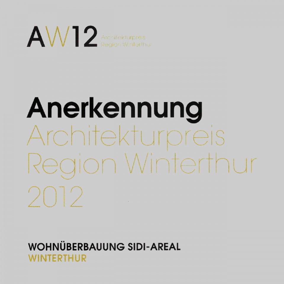 Publikation Architekturpreis Region Winterthur 2012, Anerkennung